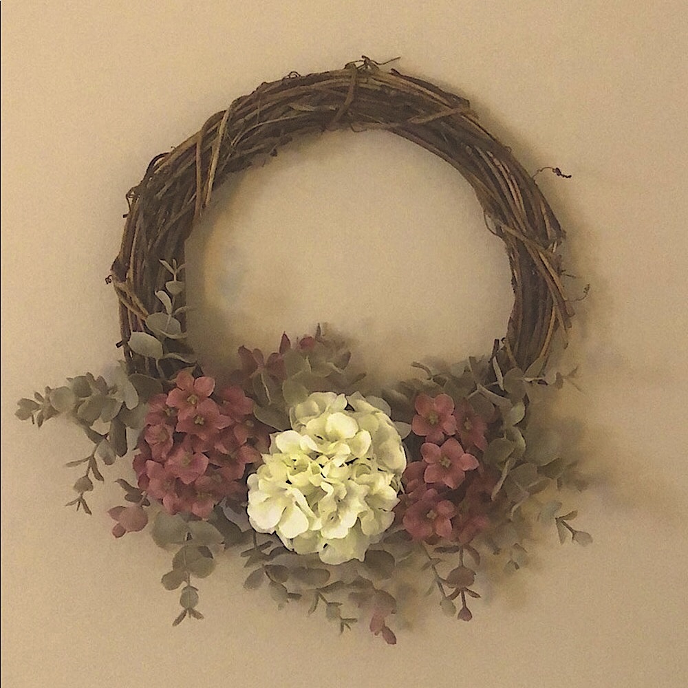 Small Hydrangea Grapevine Spring Wreath